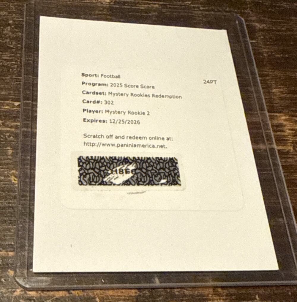 2025 SCORE Football Mystery Rookies 2 Redemption Carson Schwesinger ROTY Browns